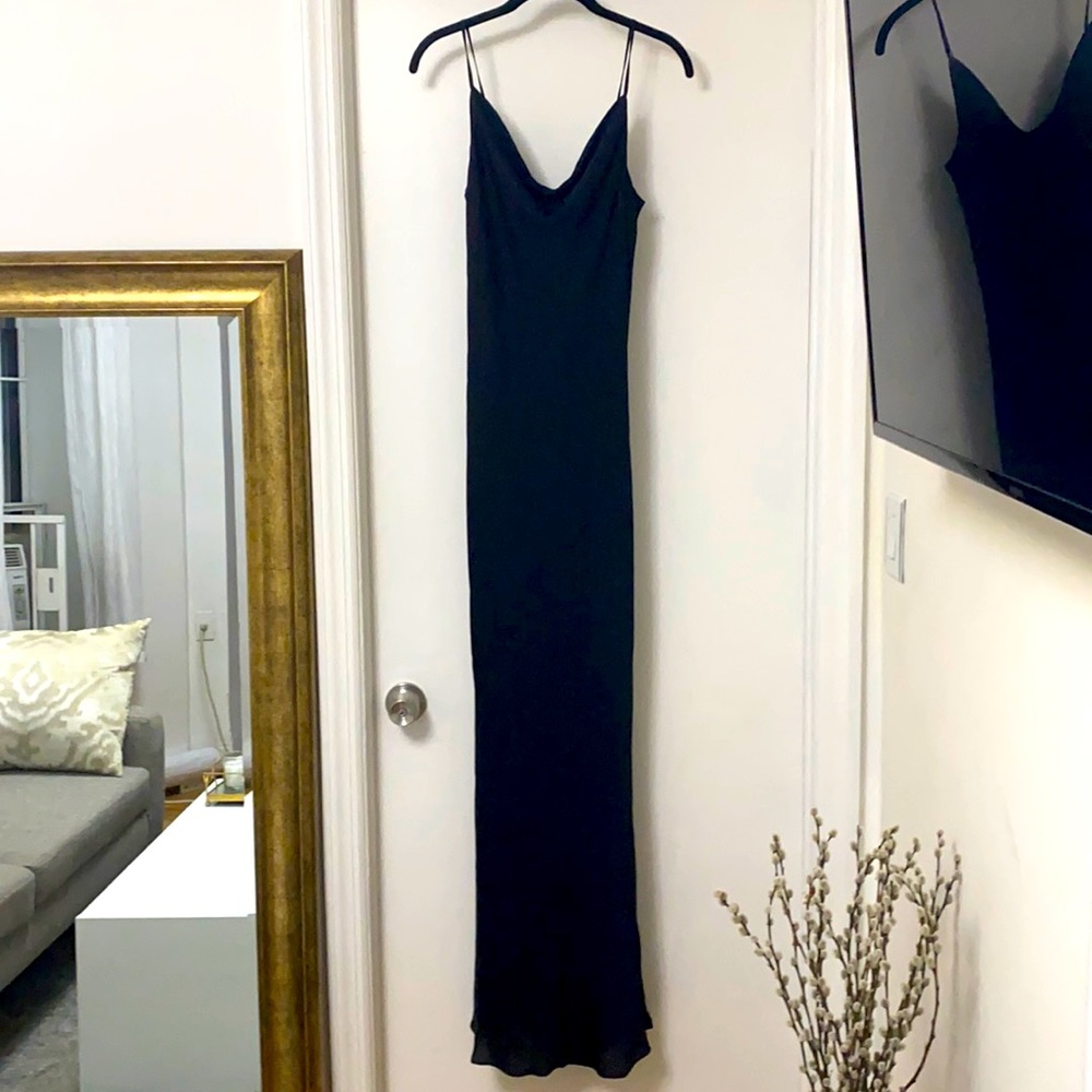 SHONA JOY- LUXE BIAS COWL DRESS- ONYX - US 4 - NWT